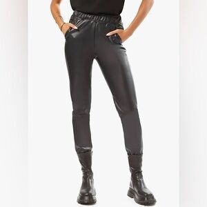 [we wore what] high waisted vegan leather jogger pants black S